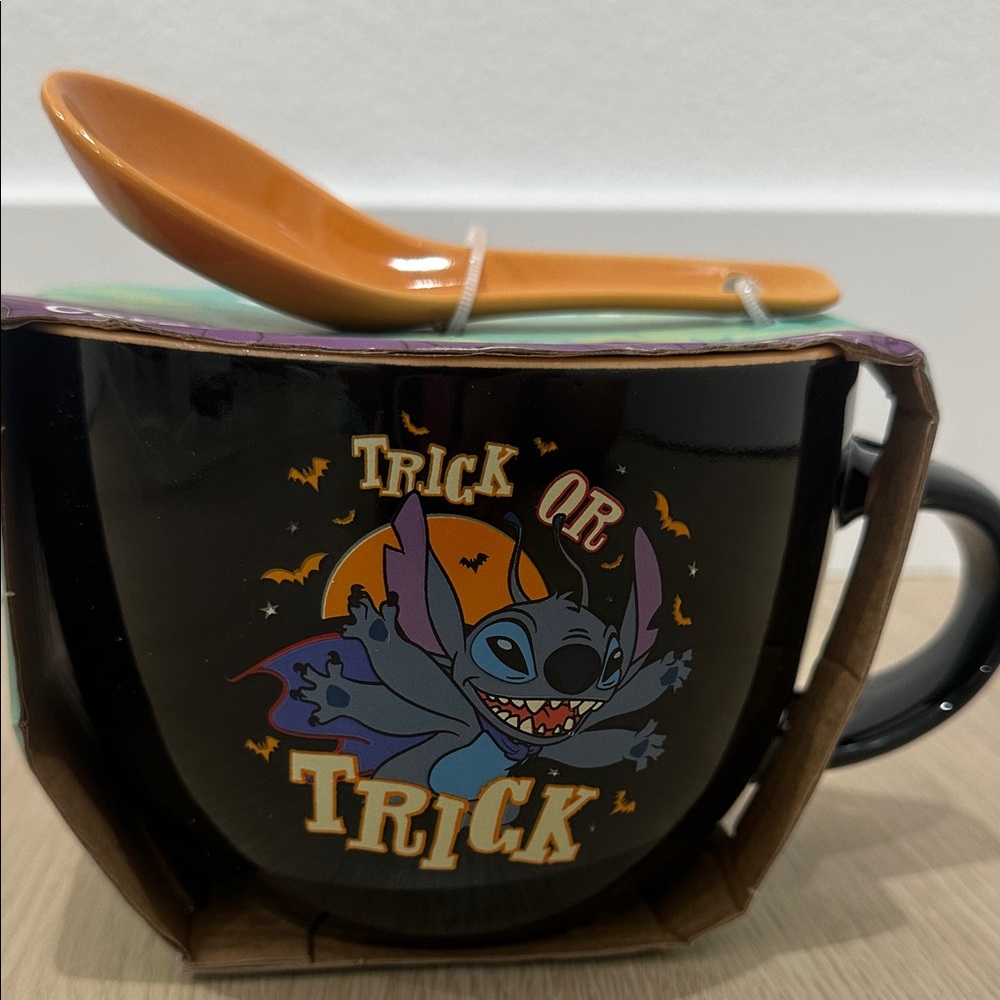 Disney Black and Orange Trick or Treat Mug with Spoon